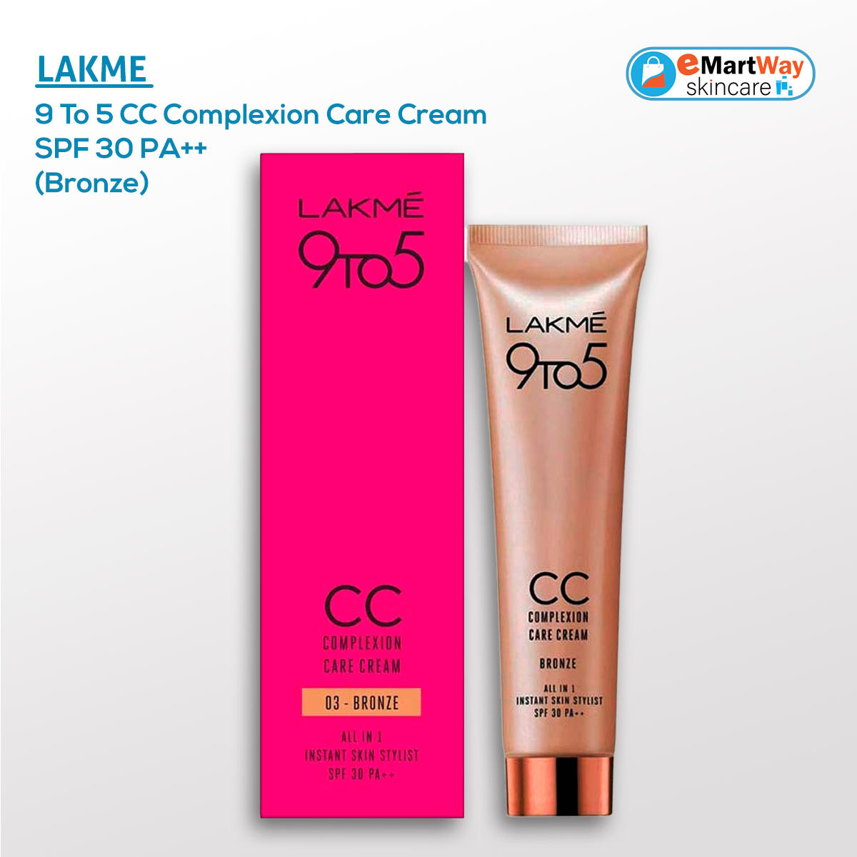 Lakme 9 To 5 CC Complexion Care Cream SPF 30 PA++ (Bronze)