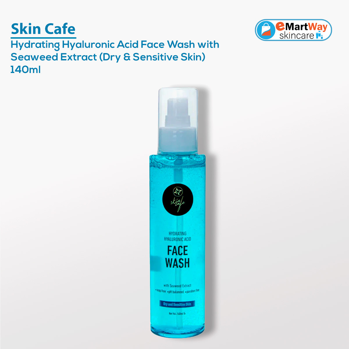 Skin Cafe Hydrating Hyaluronic Acid Face Wash with Seaweed Extract (Dry & Sensitive Skin) 140ml