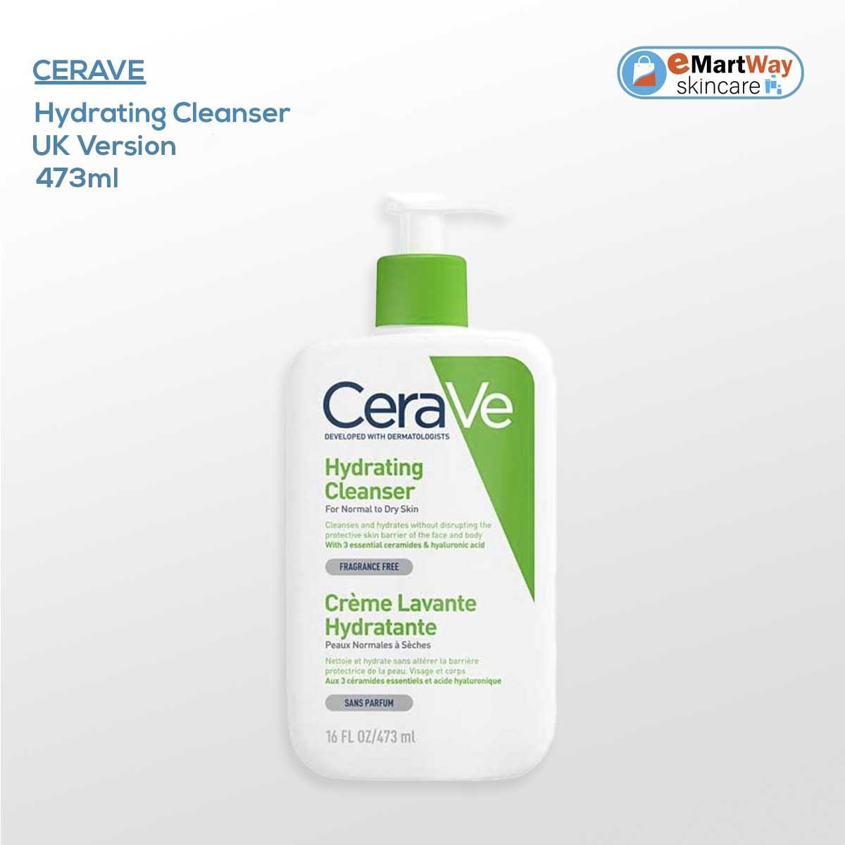 Cerave Hydrating Cleanser 473ml (UK Version)