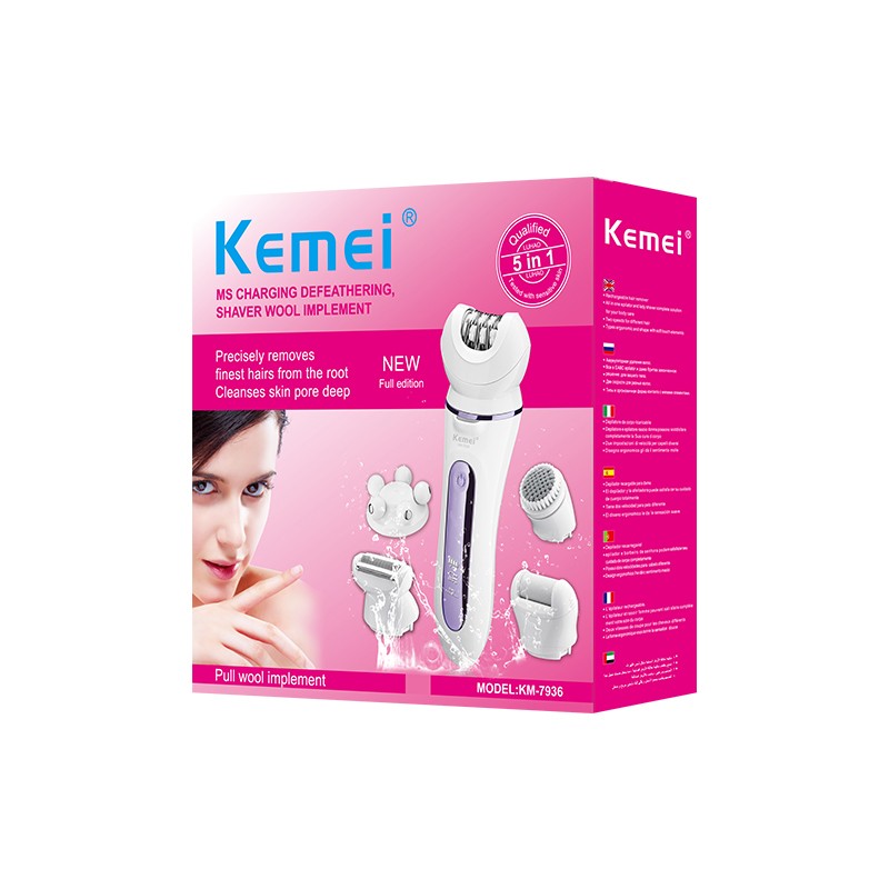 Kemei KM-7936 5 in 1 Body Epilator Hair Removal Lady Shaver