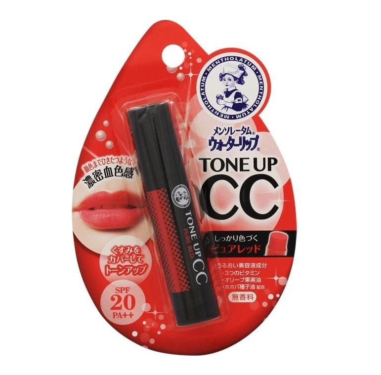 Rohto Mentholatum Water Lip Tone Up CC Pure Red SPF 20 PA++ (4.5g)