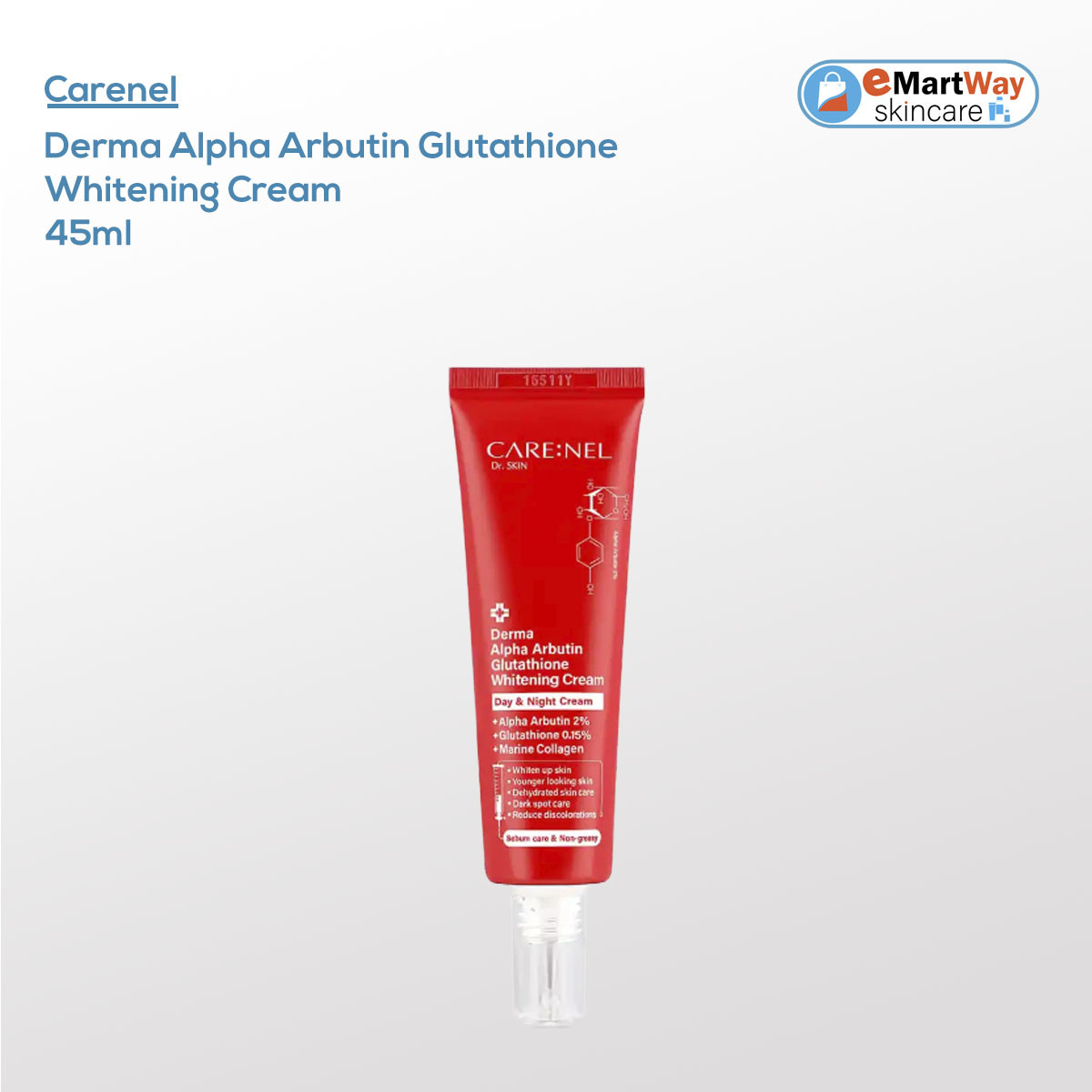 Carenel Derma Alpha Arbutin Glutathione Whitening Cream 45ml