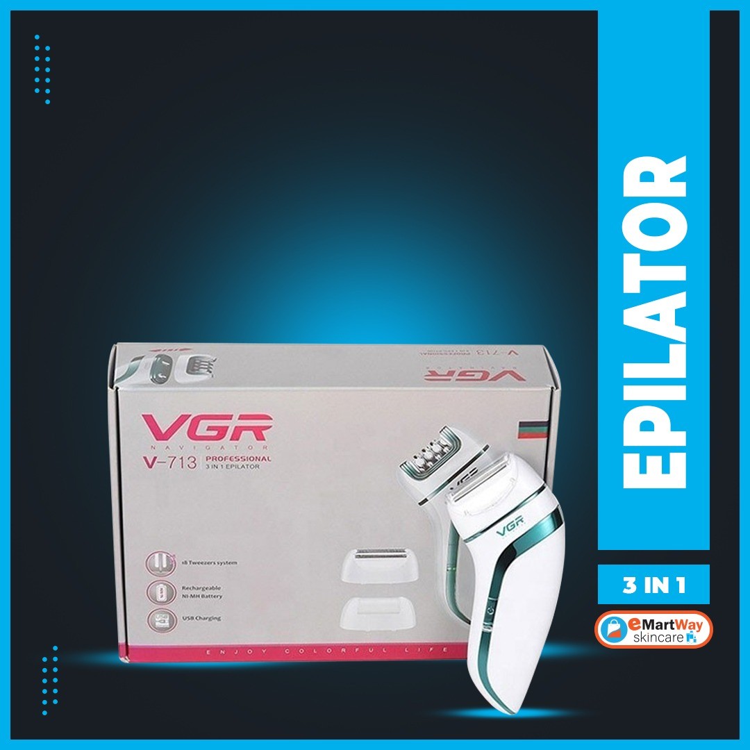 VGR V-713 Professional 3in1 Epilator Electric Shaver Foot Grinder For Women