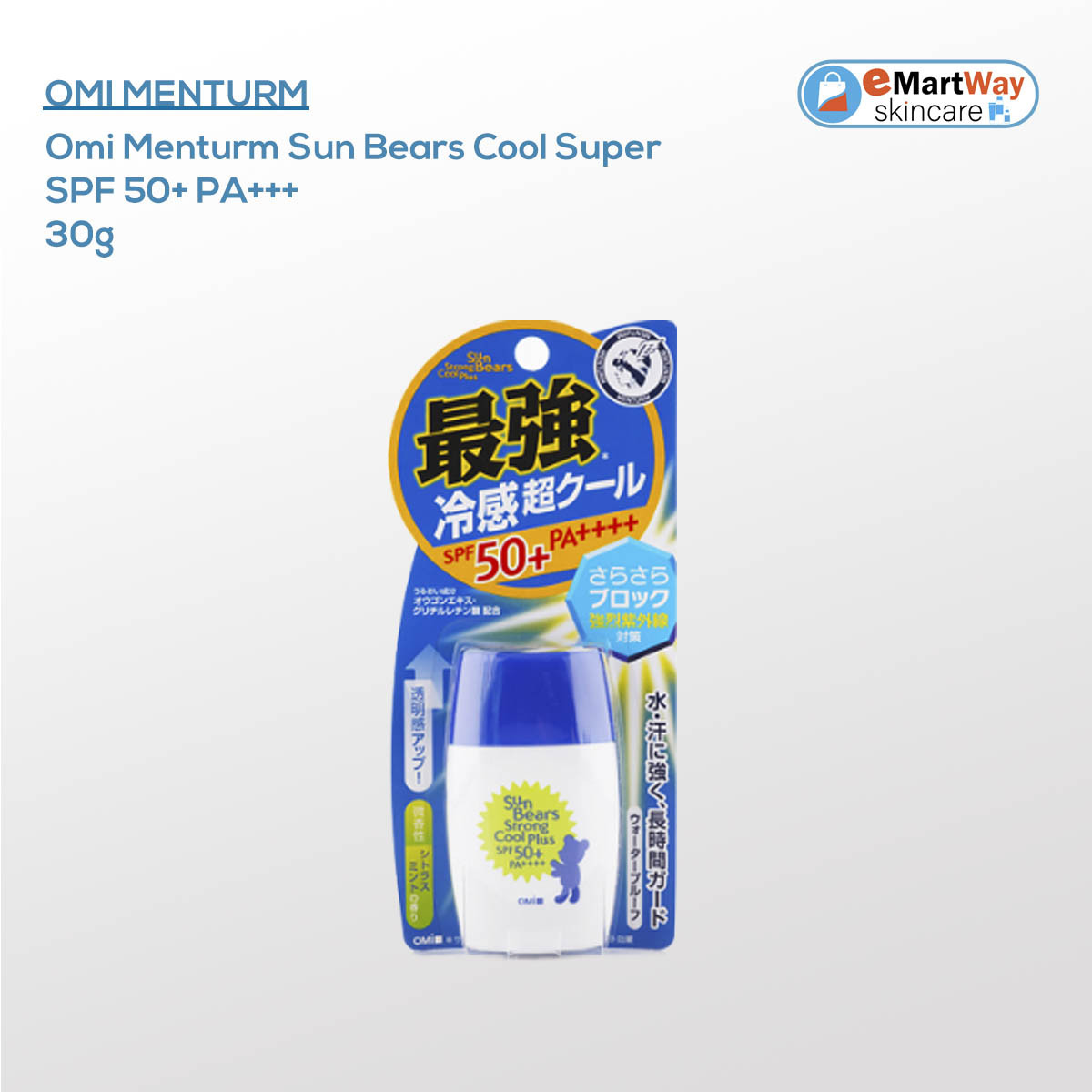 Omi Menturm Sun Bears Cool Super SPF 50+ PA+++ 30g