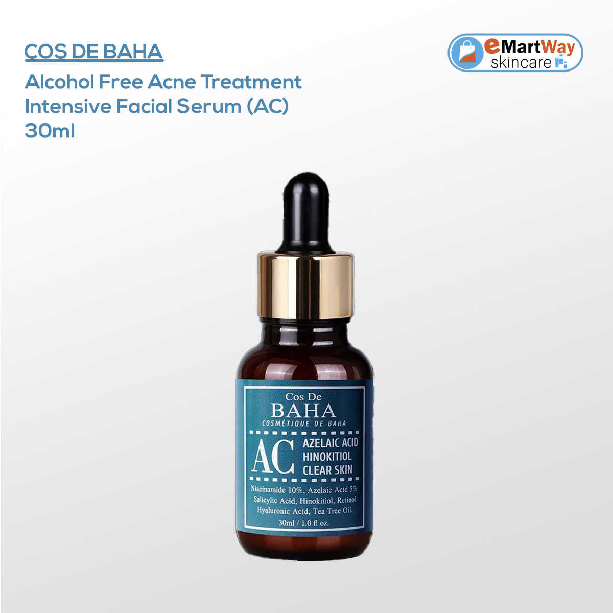 Cos De BAHA Alcohol Free Acne Treatment Intensive Facial Serum (AC) - 30ml