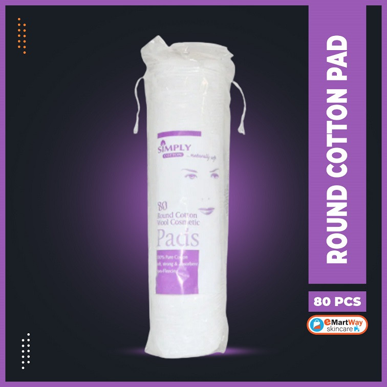 Simply Cotton Round Cosmetic Cotton Pads 80 pcs