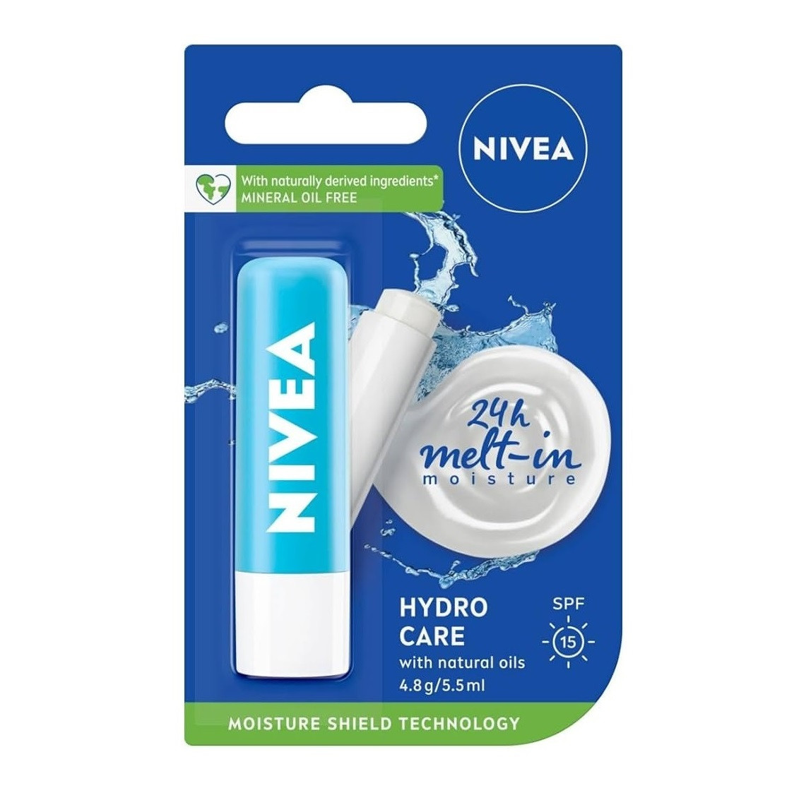 Nivea Hydro Care With Natural Oils SPF 15 Lip Balm (5.5ml)