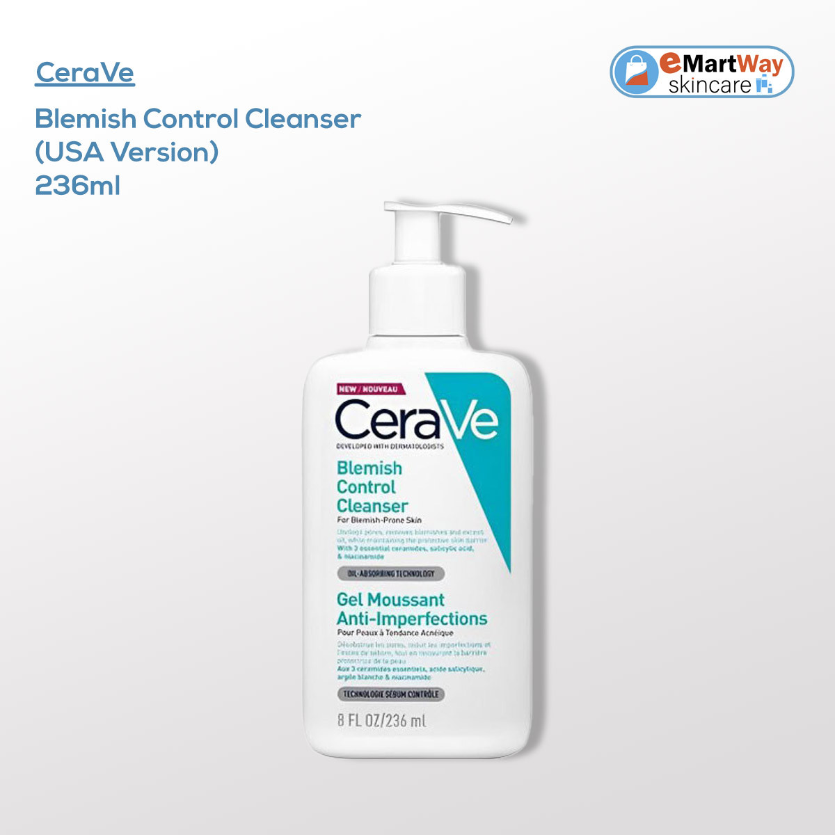 Cerave Blemish Control Cleanser 236ml (USA Version)