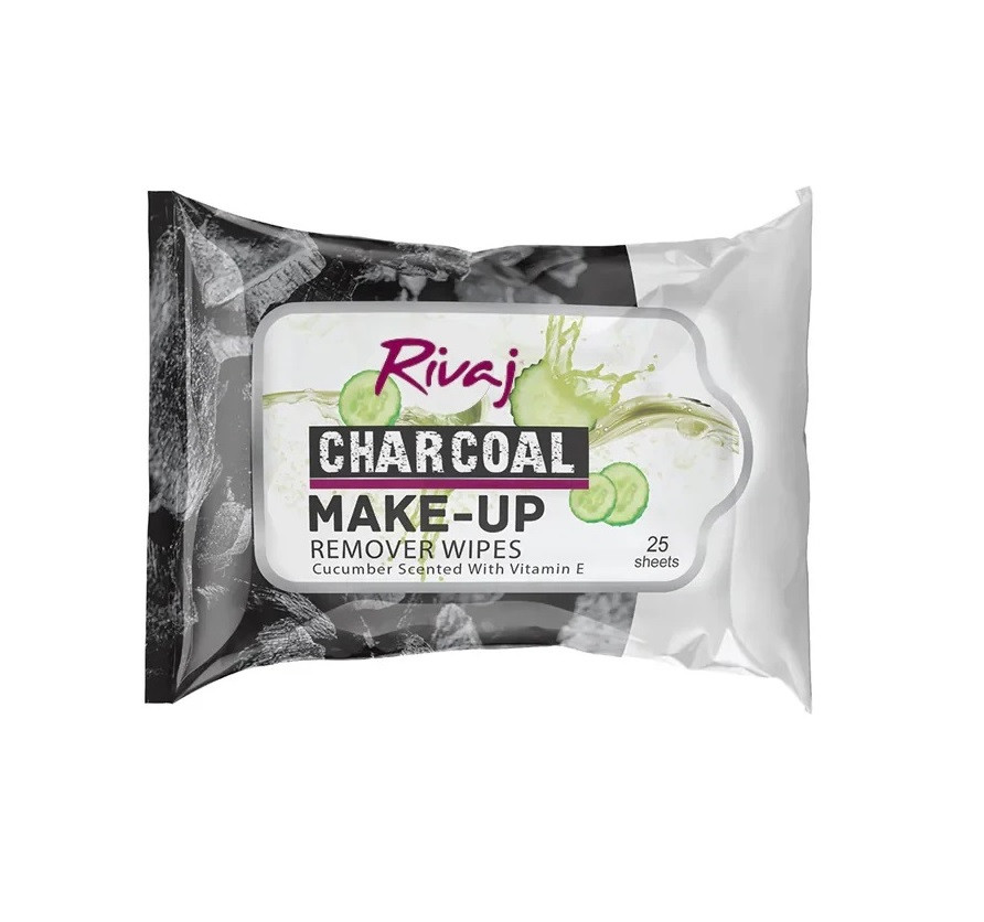Rivaj Charcoal Make-up Remover 25 Wipes