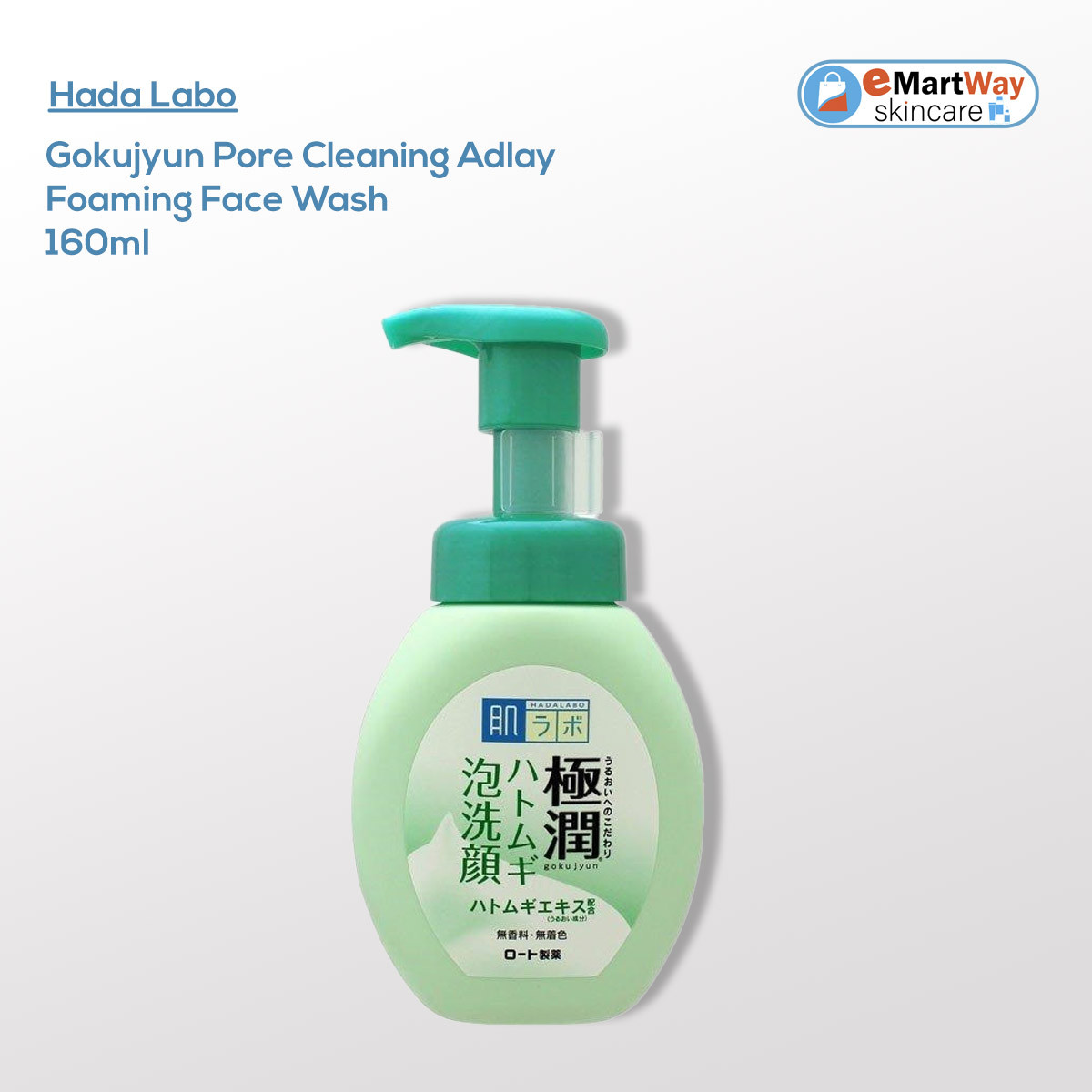 Hada Labo Gokujyun Pore Cleaning Adlay Foaming Face Wash 160ml