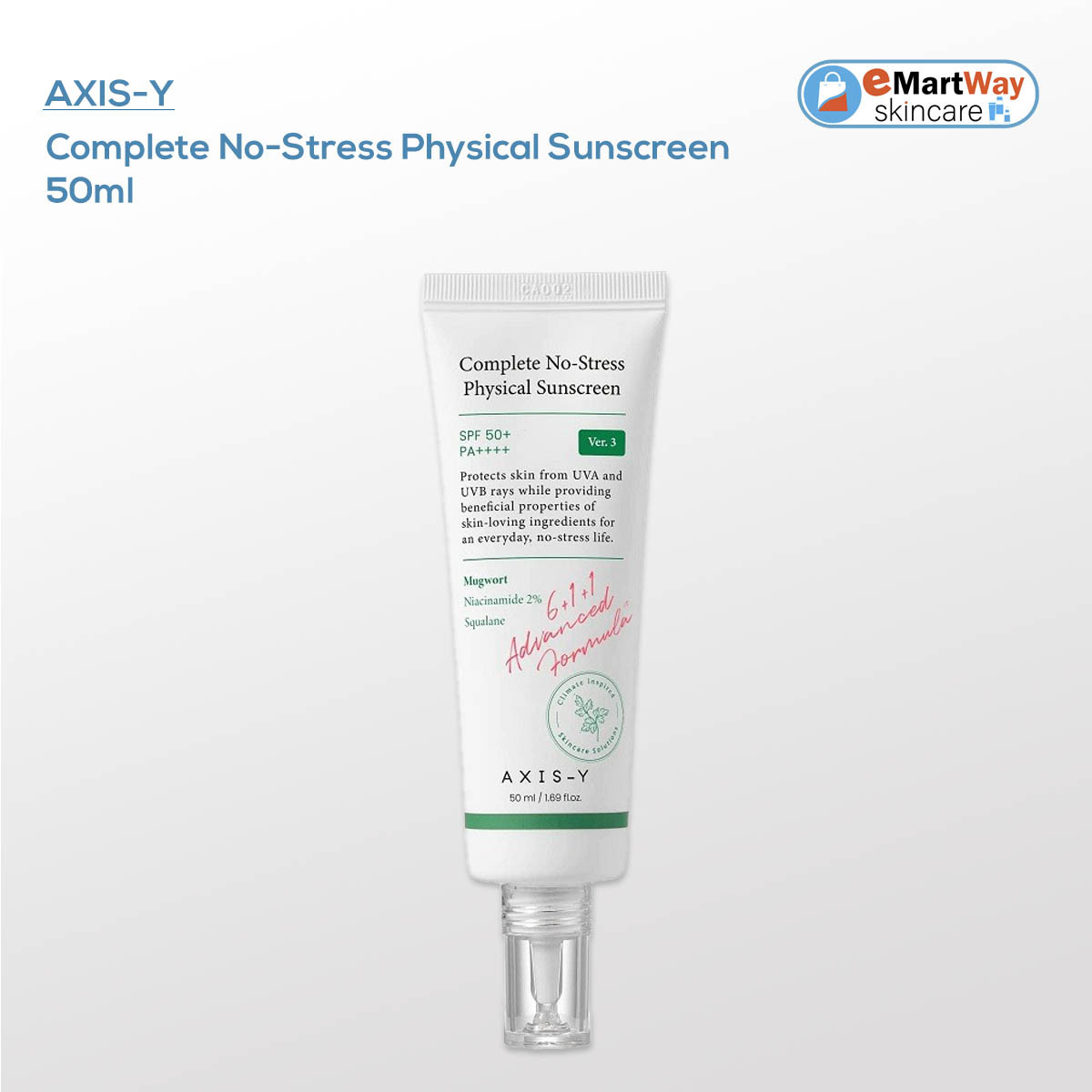 AXIS-Y Complete No-Stress Physical Sunscreen 50ml